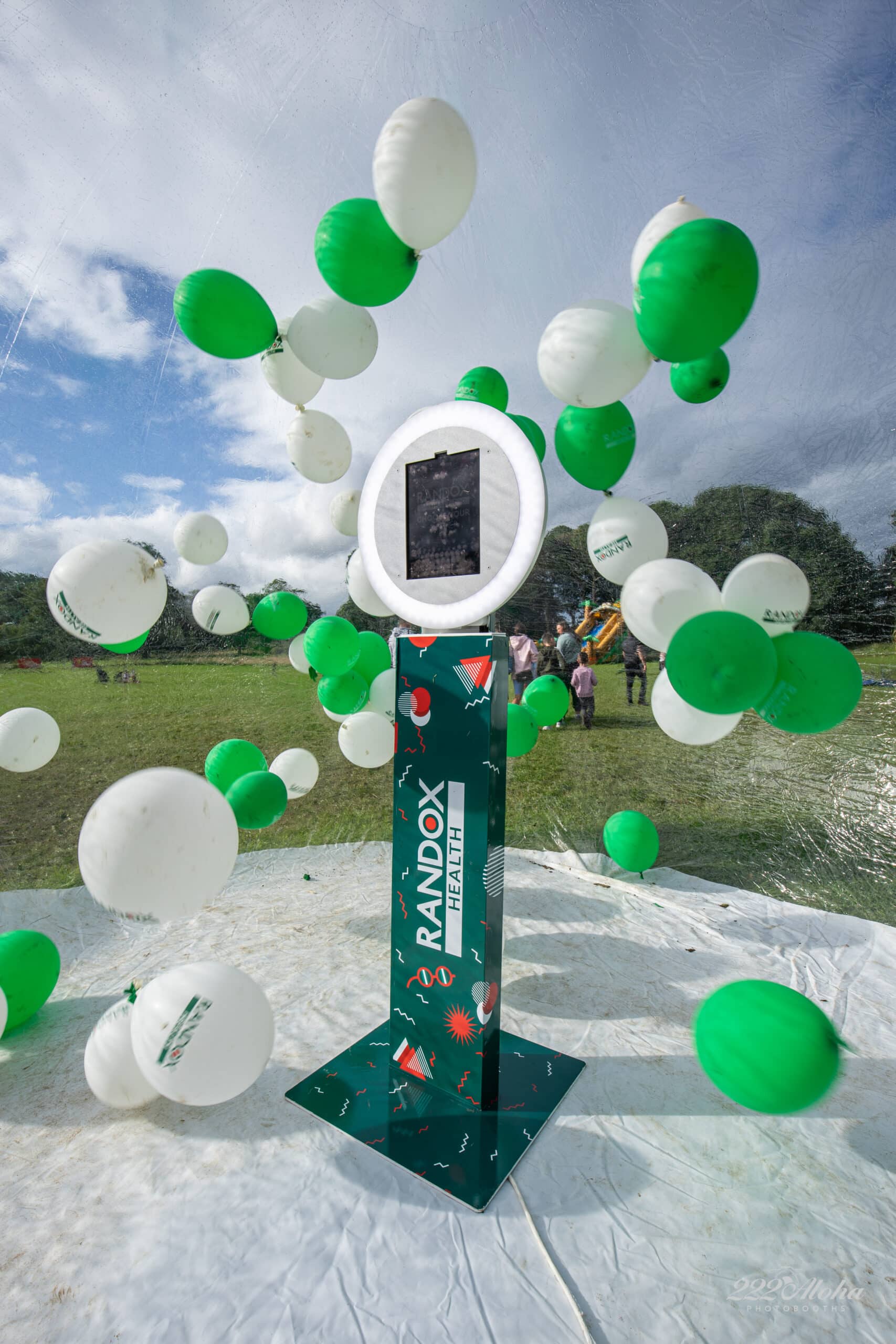 The Mobibooth Aura waiting to take photos at a corporate event