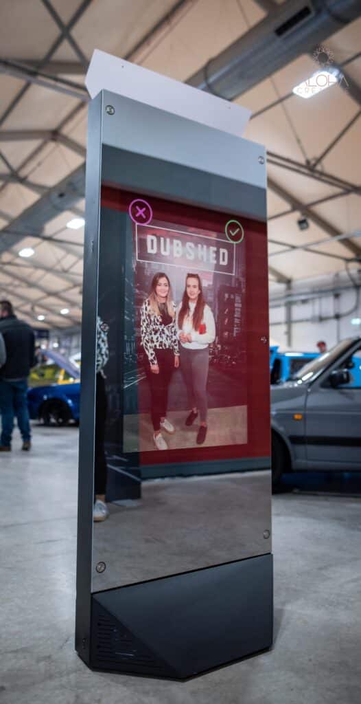 Interactive mirror photo booth rental at a car show activation in Charlotte, NC