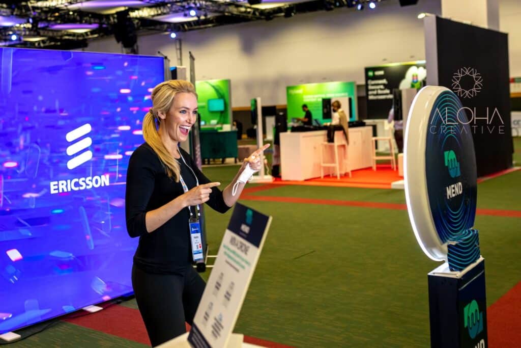 Photo booth setup for a branded trade show activation in Charlotte, NC