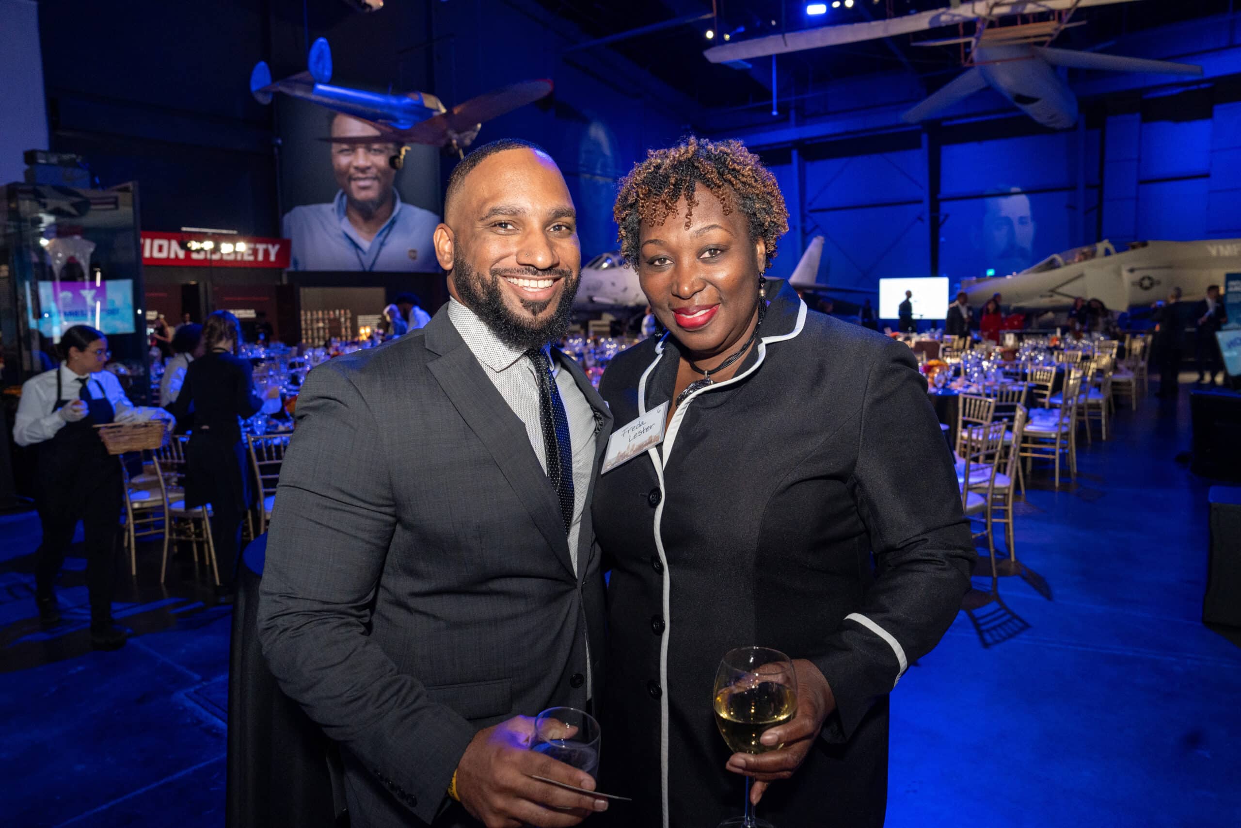 A couple posing for a picture