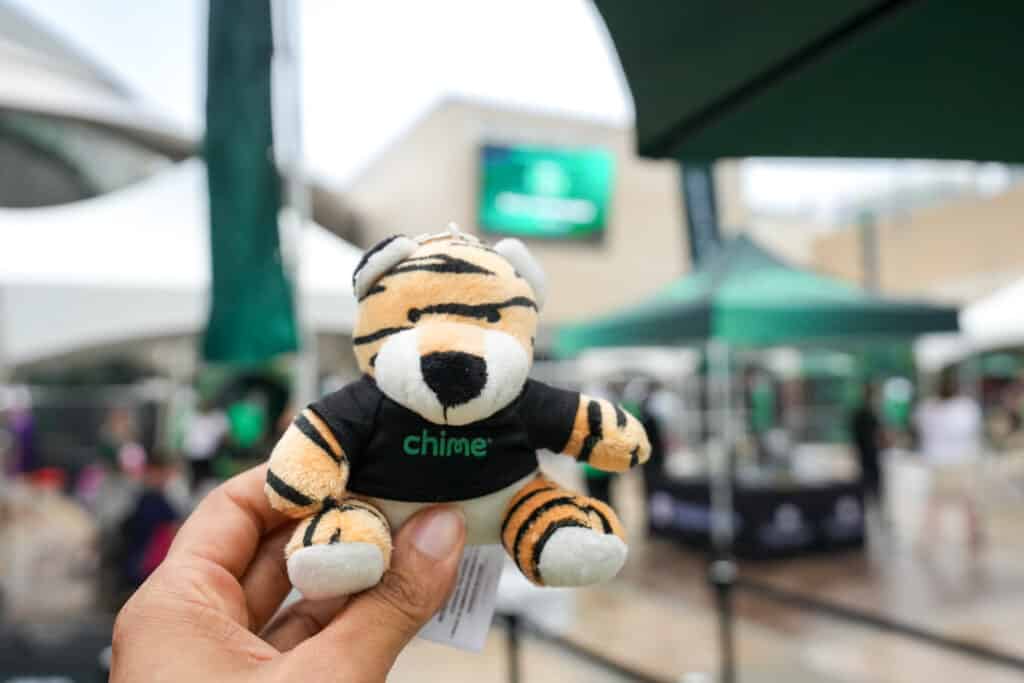 Guest using an interactive branded element at a Chime activation in Charlotte, NC